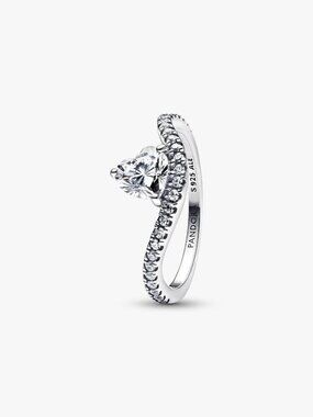 Pandora Wavy Pav�� Heart Ring